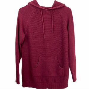 SONOMA Burgundy Knit HOODED SWEATER Medium